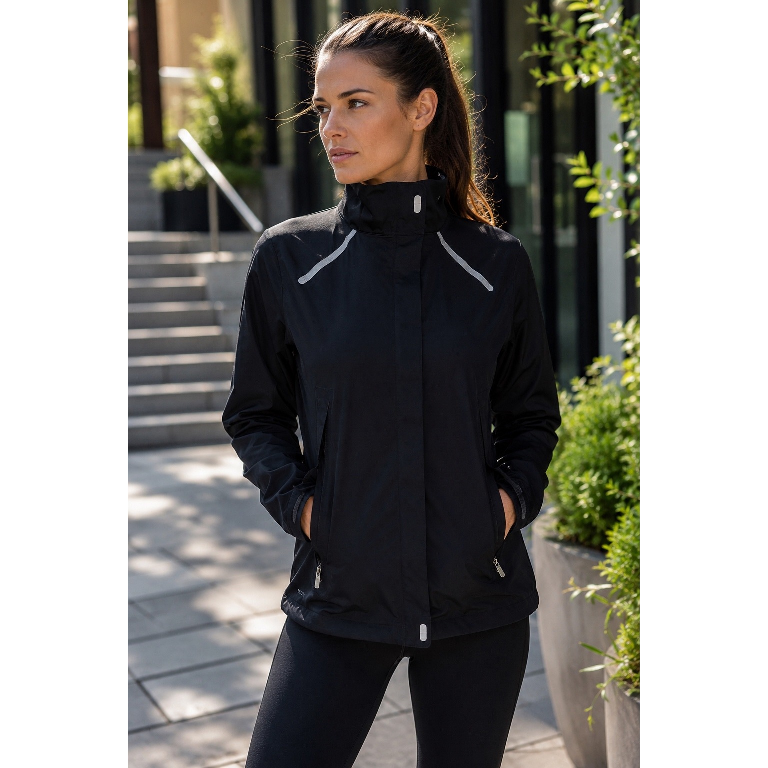 Nike Storm-Fit 10 Jacket Womens Small Black Reflective Running Cycling Shell